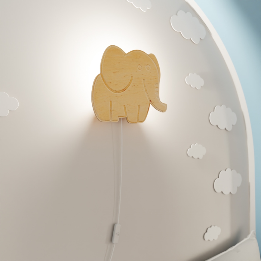 Wandlamp voor kinderen SAFARI 1xE14/10W/230V olifant