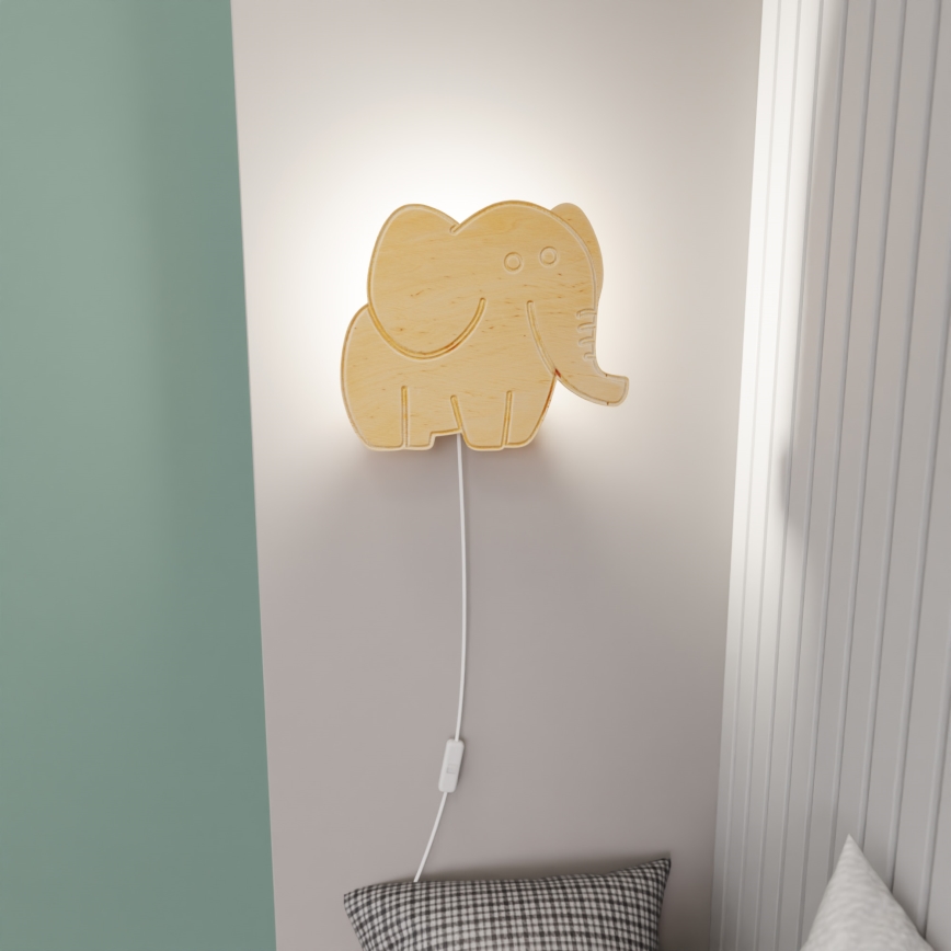 Wandlamp voor kinderen SAFARI 1xE14/10W/230V olifant