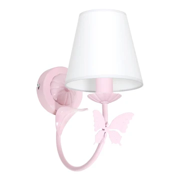 Wandlamp voor kinderen VLINDERTJE 1xE14/60W rozig