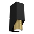 Wandlamp WALL 1xGU10/8W/230V zwart/messing