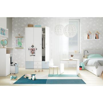 Wandplank voor kinderen BUBO 35x72 cm wit/beige