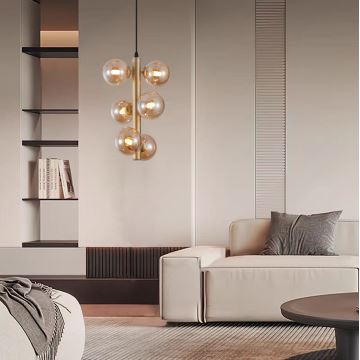 Wofi 6014-601W - LED Hanglamp aan een koord VILLA 6xG9/3W/230V goud