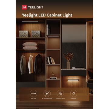 Yeelight - LED Dimbare oplaadbare meubelverlichting met sensor LED/1,8W/1100 mAh 4000K 20 cm zwart