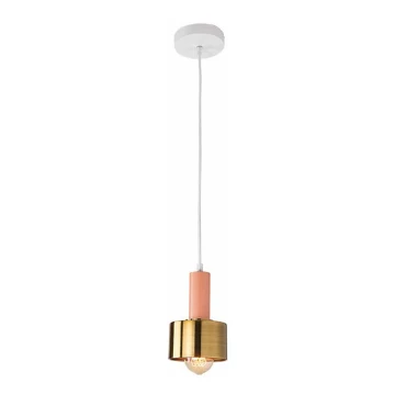 Zambelis 180051 - Hanglamp aan een koord 1xE27/40W/230V goud/Zalm roze