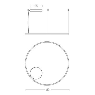 Zambelis 22240 - Dimbare LED hanglamp aan een koord LED/57W/230V 3000K diameter 80 cm goud