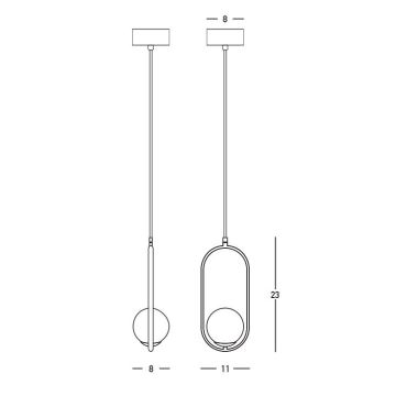 Zambelis 23136 - Hanglamp aan een koord 1xG9/7W/230V 8x11 cm goud