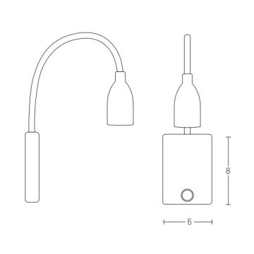 Zambelis H33 - LED Flexibel klein lamp LED/3W/230V wit