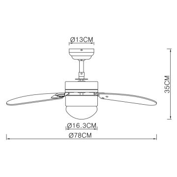 ZEVENTI - Plafondventilator FAMARA 1xE14/60W/230V