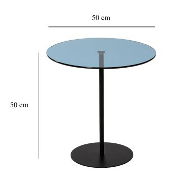 Zijtafel CHILL 50x50 cm zwart/blauw