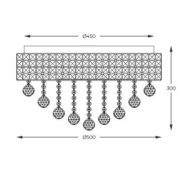 Zuma Line - Plafondlamp 9xG9/25W/230V diameter 50 cm zilver