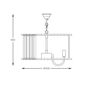 Zuma Line - Hanglamp aan een ketting 6xE14/40W/230V goud