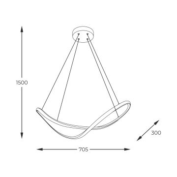 Zuma Line - LED Hanglamp aan een koord LED/45W/230V 3000/4000/6000K zwart