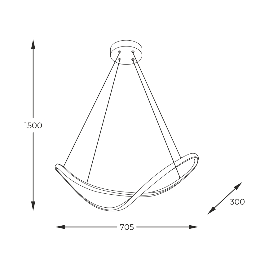 Zuma Line - LED Hanglamp aan een koord LED/45W/230V 3000/4000/6000K zwart