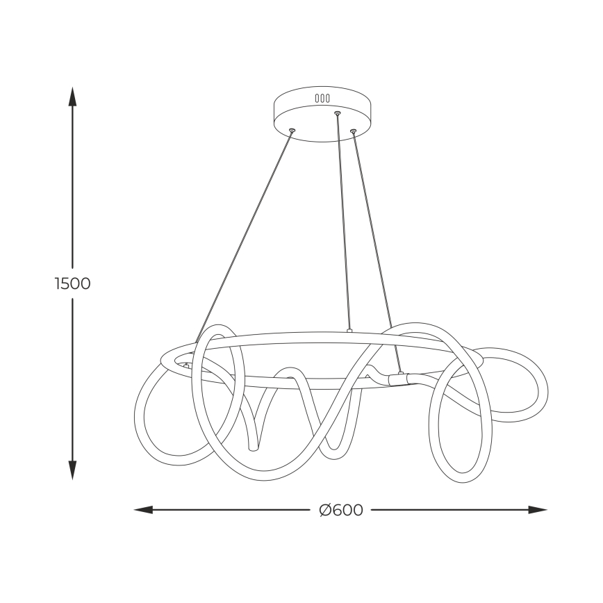 Zuma Line - LED Hanglamp aan een koord LED/58W/230V 3000/4000/6000K zwart