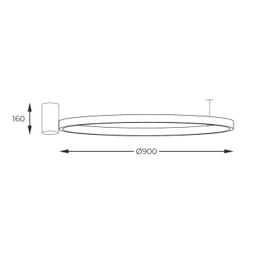 Zuma Line - LED Plafondlamp LED/40W/230V 3000/4000/6000K diameter 90 cm zwart