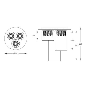 Zuma Line - LED Bevestigde Hanglamp 3xLED/5W/230V messing