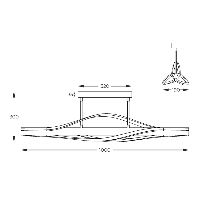 Zuma Line - LED Hanglamp met vaste pendel LED/30W/230V