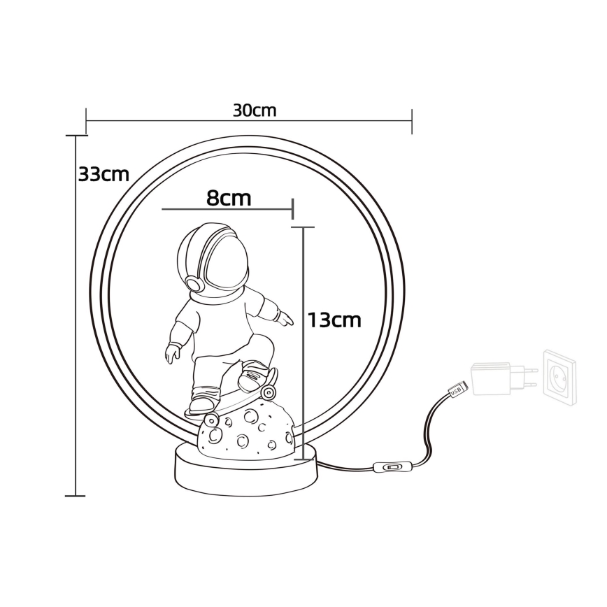 Zuma Line - Kinder LED tafellamp LED/4W/230V astronaut/hars