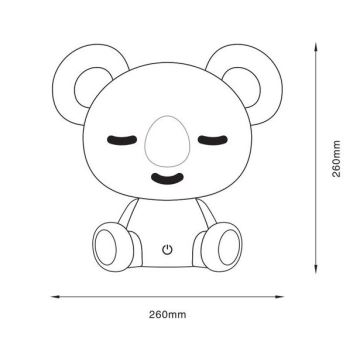 Zuma Line - LED Dimbaar children's aanraken tafellamp LED/3W/230V koala grijs