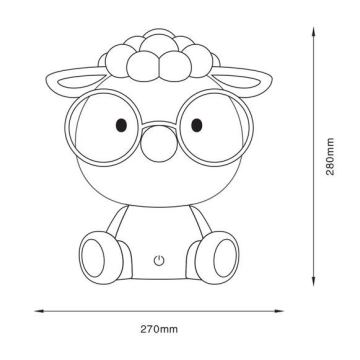 Zuma Line - LED Dimbaar children's aanraken tafellamp LED/3W/230V Schaap grijs