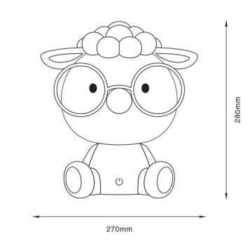 Zuma Line - LED Dimbaar children's aanraken tafellamp LED/3W/230V Schaap roze