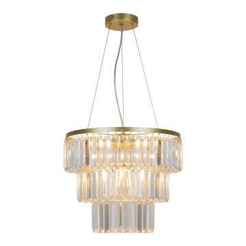 Zuma Line - Kristallen hanglamp aan een koord 4xE14/40W/230V goud