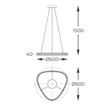 Zuma Line - LED Dimbaar kristal Hanglamp aan een touw LED/25W/230V 2700-6000K + afstandsbediening