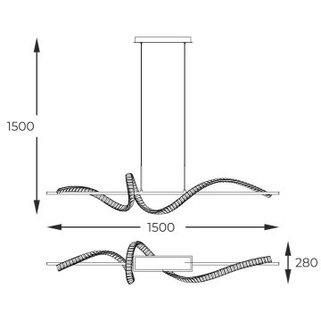 Zuma Line - LED Dimbaar kristal Hanglamp aan een touw LED/24,5W/230V 2700-6000K + afstandsbediening