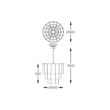 Zuma Line - Hanglamp aan een koord 14xE14/40W/230V goud