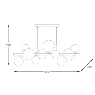 Zuma Line - Hanglamp aan een koord 10xG9/3,5W/230V goud