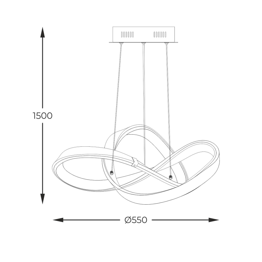 Zuma Line - Dimbare LED hanglamp aan een koord LED/44W/230V zwart