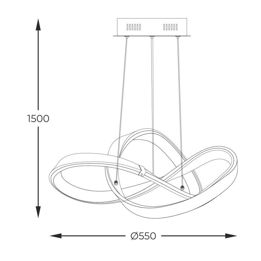 Zuma Line - Dimbare LED hanglamp aan een koord LED/44W/230V zwart/goud