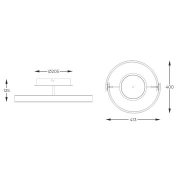 Zuma Line - Dimbare LED Plafondlamp LED/24W/230V zwart/goud