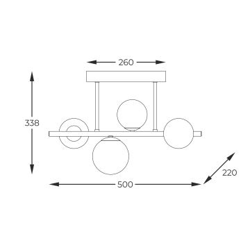 Zuma Line - Hanglamp met vaste pendel 4xG9/3,5W/230V goud