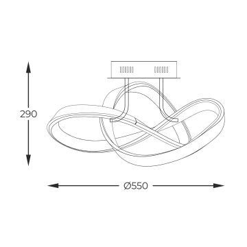 Zuma Line - Dimbare LED bevestigde hanglamp LED/44W/230V zwart