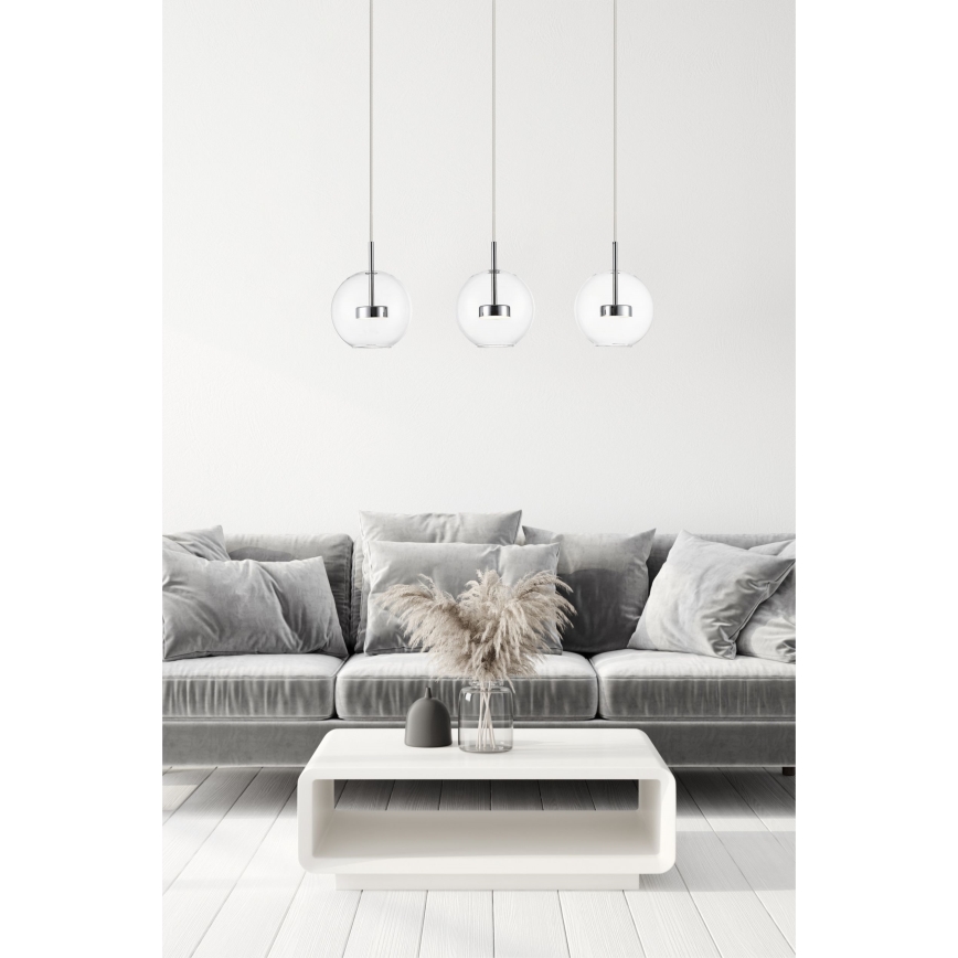 Zuma Line - LED Hanglamp aan een koord 3xLED/5W/230V zilver