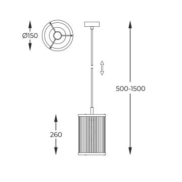 Zuma Line - Hanglamp aan een koord 1xE14/40W/230V zilver