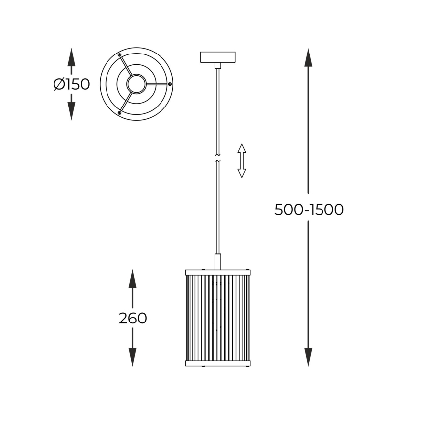 Zuma Line - Hanglamp aan een koord 1xE14/40W/230V zilver