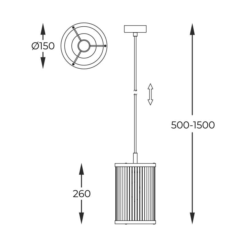 Zuma Line - Hanglamp aan een koord 1xE14/60W/230V goud