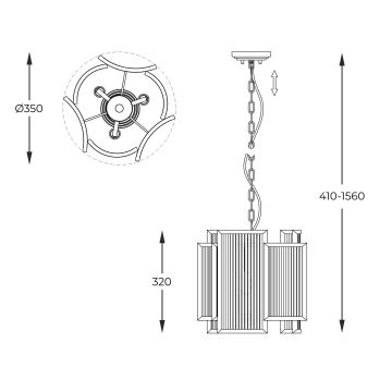 Zuma Line - Hanglamp aan een ketting 3xE14/60W/230V zilver