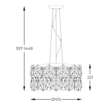 Zuma Line - Hanglamp aan een koord 5xG9/33W/230V zilver