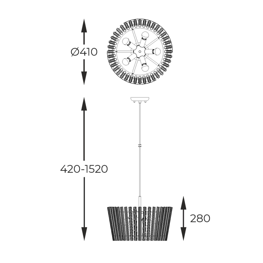 Zuma Line - Hanglamp aan een koord 5xE14/40W/230V goud