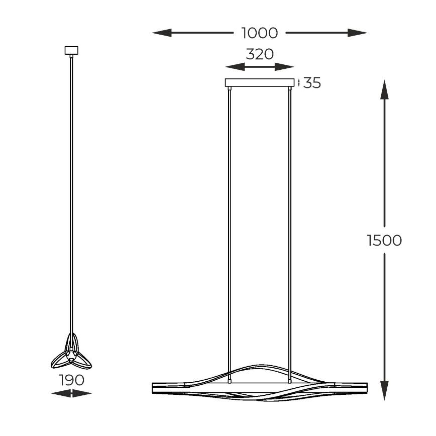 Zuma Line - LED Hanglamp aan een koord LED/30W/230V