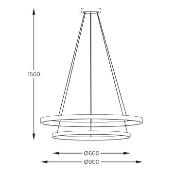 Zuma Line - LED Hanglamp aan een koord LED/72W/230V 3000/4000/6000K diameter 90 cm zwart