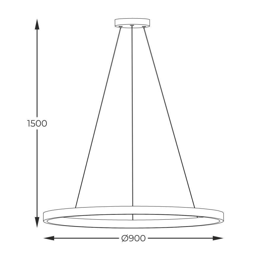 Zuma Line - LED Hanglamp aan een koord LED/40W/230V 3000/4000/6000K diameter 90 cm zwart